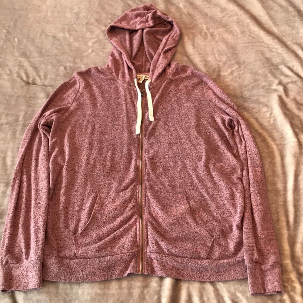 Pink Heathered zip up hoodie
